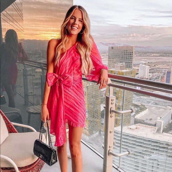 dynasty one shoulder dress